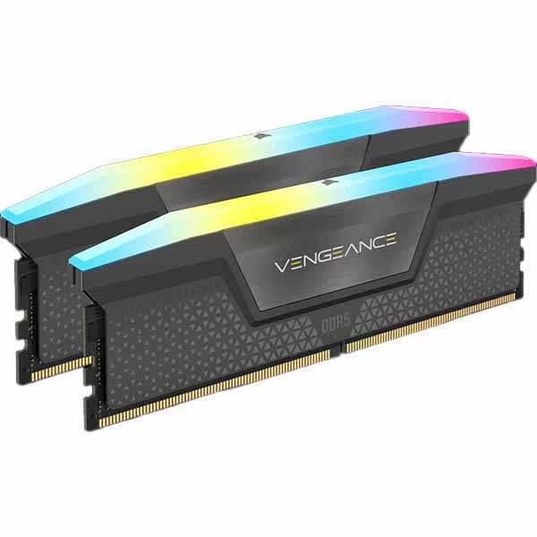 Corsair 32GB(16GBx2) DDR5 6400MT/s (PC5-51200) 32-40-40-84 UDIMM XMP 3.0 & AMD EXPO VENGEANCE RGB グレー 1.40V｜CMH32GX5M2B6400Z32