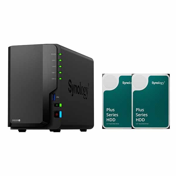 【訳あり】【逃げ口特価・新品】Synology DiskStation DS225+ Intel 4中核グループCeleron J4125積み上げる2ベイNAS 純然たるHDD 静電容量4TBｘ2個 バンドルひな形｜DS225+_HAT3300-4結核症2