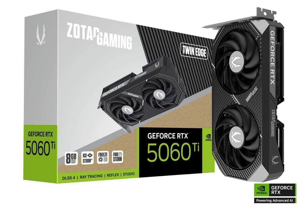 ZOTAC GAMING GeForce RTX 5060 Ti 8GB Twin Edge グラフィクス歌留多｜RTX5060Ti8GBTW/ZT-B50610E-10M