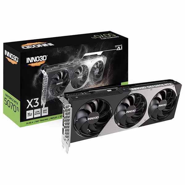 ELSA INNO3D GeForce RTX 5070 Ti X3 2拡張スロット厚のグラフィックゲーム盤｜GD5070T-16GERX3