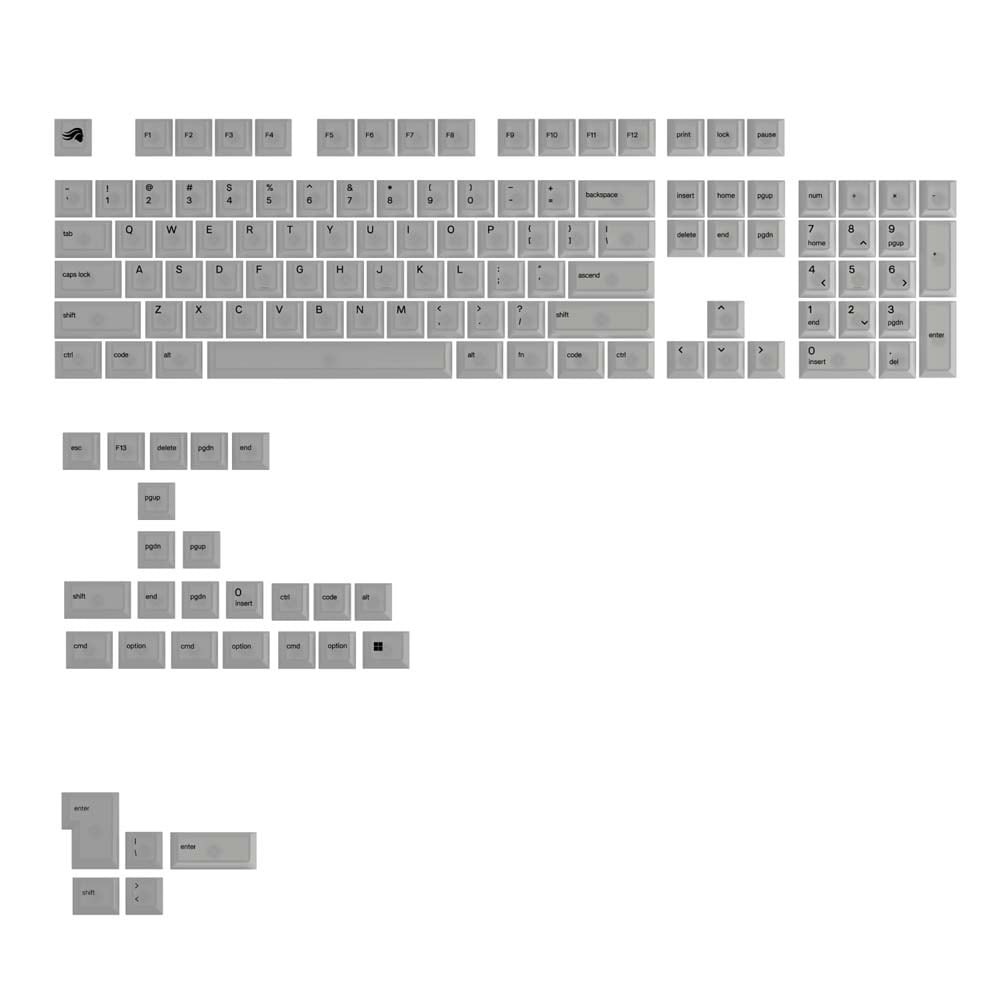 Glorious Polychroma V2 RGB Keycaps - Retail - US バックライトを半透明のキャップで美しく演出 オリジナルキーキャップ｜GLO-KB-ACC-KC-PC-POLY-US