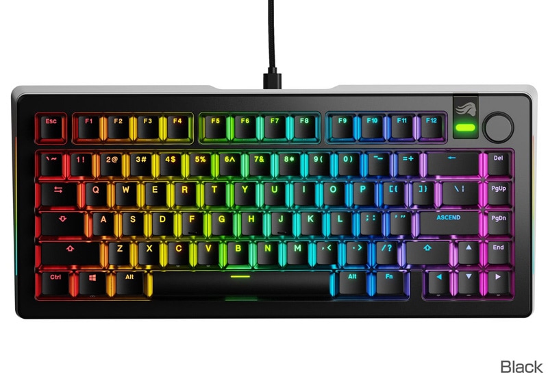 Glorious GMMK 3 PRO 75% Prebuilt Wired Black - US コンパクトキーボード ブラック｜GLO-KB-GMMK3-PRO-75-PB-FOX-W-BLK-US｜PC4U 店