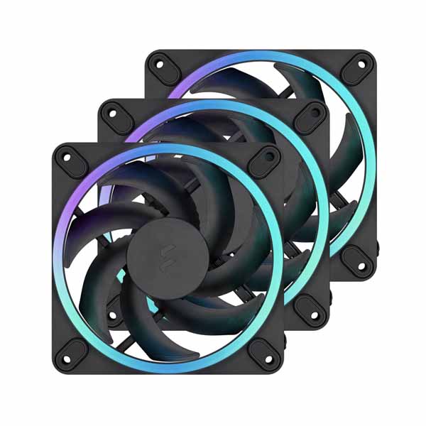Fractal Design Momentum 12 RGB 3-pack Black 120mm PCケースファン 3個パック ブラック|FD-F-MR1-1203|PC4U 店