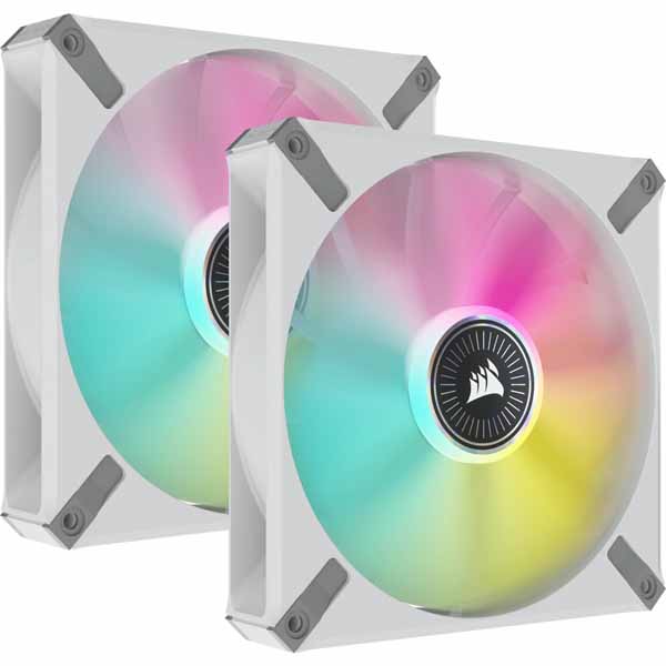 Corsair iCUE ML140 RGB ELITE White Frame with iCUE Lighting Node CORE -Dual Pack- 制御装置属する模範例 白いこと｜CO-9050119-WW