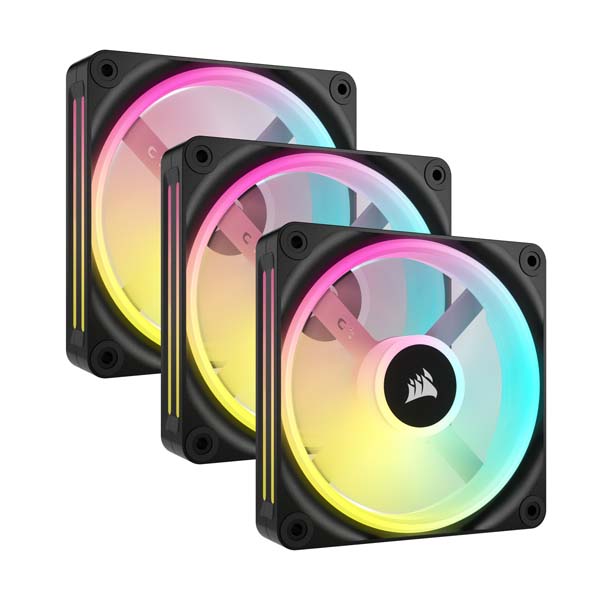 Corsair iCUE LINK QX120 RGB Starter Kit 120粍 PWM気違い クランク一揃いの道具 黒いこと｜CO-9051002-WW