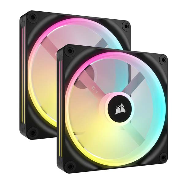 Corsair iCUE LINK QX140 RGB Starter Kit 140粍 PWM気違い クランク一揃いの道具 黒いこと｜CO-9051004-WW