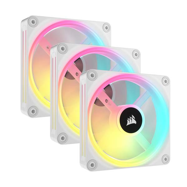 Corsair iCUE LINK QX120 RGB WHITE Starter Kit 120粍 PWM気違い クランク一揃いの道具 白いこと｜CO-9051006-WW