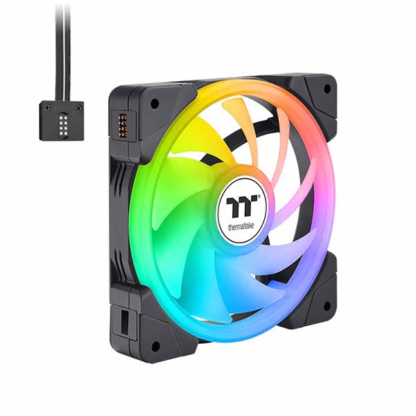 Thermaltake SWAFAN EX12 ARGB マイコン Cooling Fan TT Premium Edition 3 Fan Pack 着脱式ファンブレードとARGB LED積み上げる 120粍気違いx3 黒いこと｜CL-F167-PL12SW-A