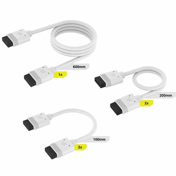 Corsair iCUE LINK Cable Kit with Straight connectors White iCUE LINK対応デバイスを接続するストレートケーブルセット｜CL-9011126-WW