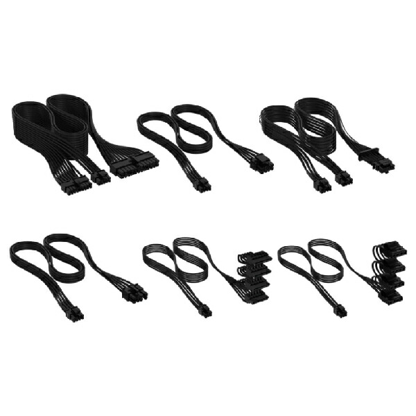 Corsair Premium Individually Sleeved Type-5 PSU Cables Pro Kit Black 衣袂有線テレビ書き割り 黒いこと｜CP-8920292