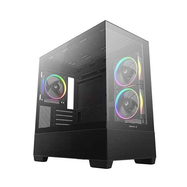 Deepcool CG380 3F パノラマビューのM-ATX PCケース ブラック｜R-CG380-BKAGM3-G