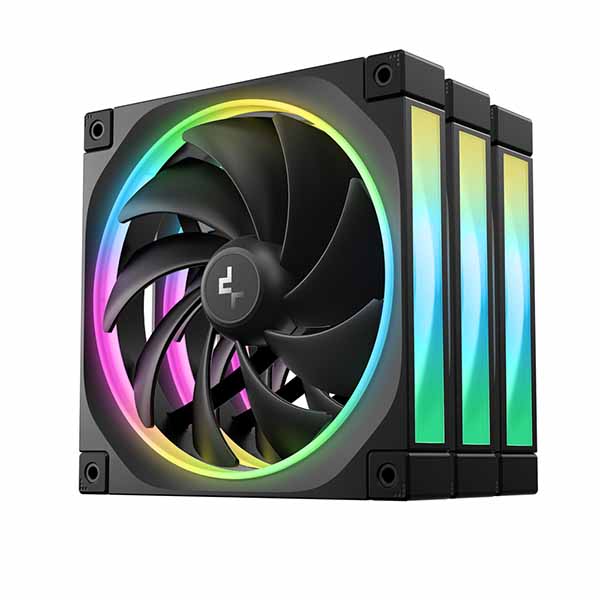 Deepcool FL14 3IN1 高性能140粍 ARGB気違い3個容器に並べる 黒いこと｜R-FL14-BKAPN3-G