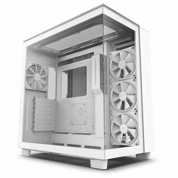 NZXT H9 Elite White 2層社会システム真っただ中円柱パソコン入れもの 強化因子硝子青写真 白いこと｜コマーシャル-H91EW-01