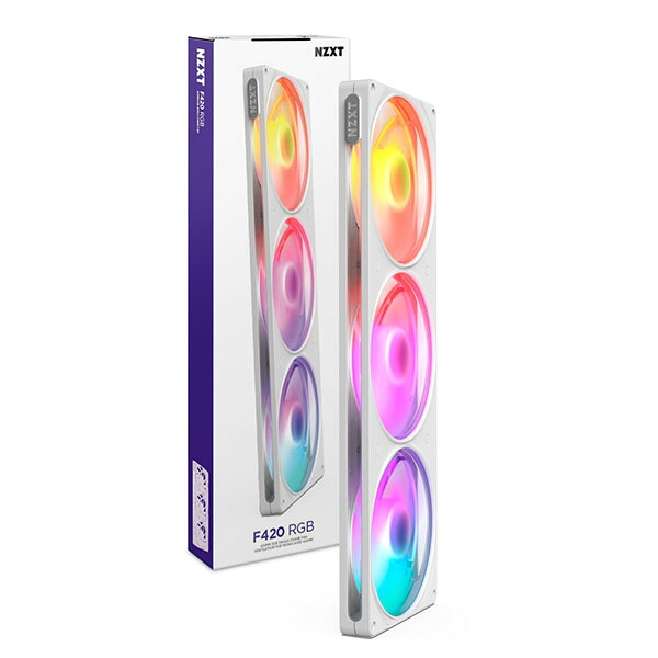NZXT F420 RGB v2 White シングルフレーム ケースファン 140mm&times;3 ホワイト｜RF-R242U-WF｜PC4U 店