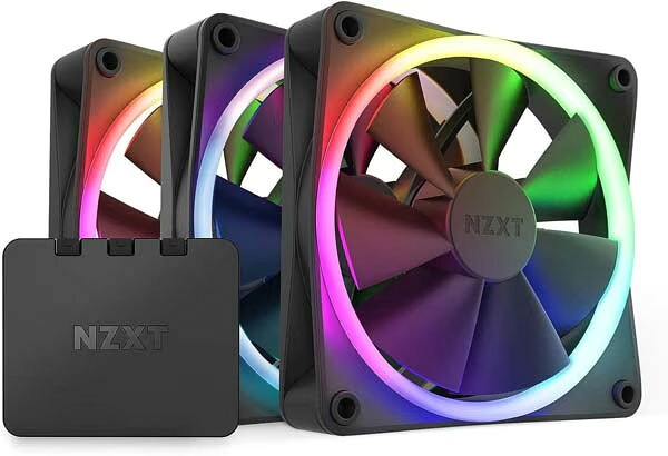 NZXT F120RGB 120mm x3 & RGB照明コントローラ Black マットブラック|RF-R12TF-B1|PC4U 店
