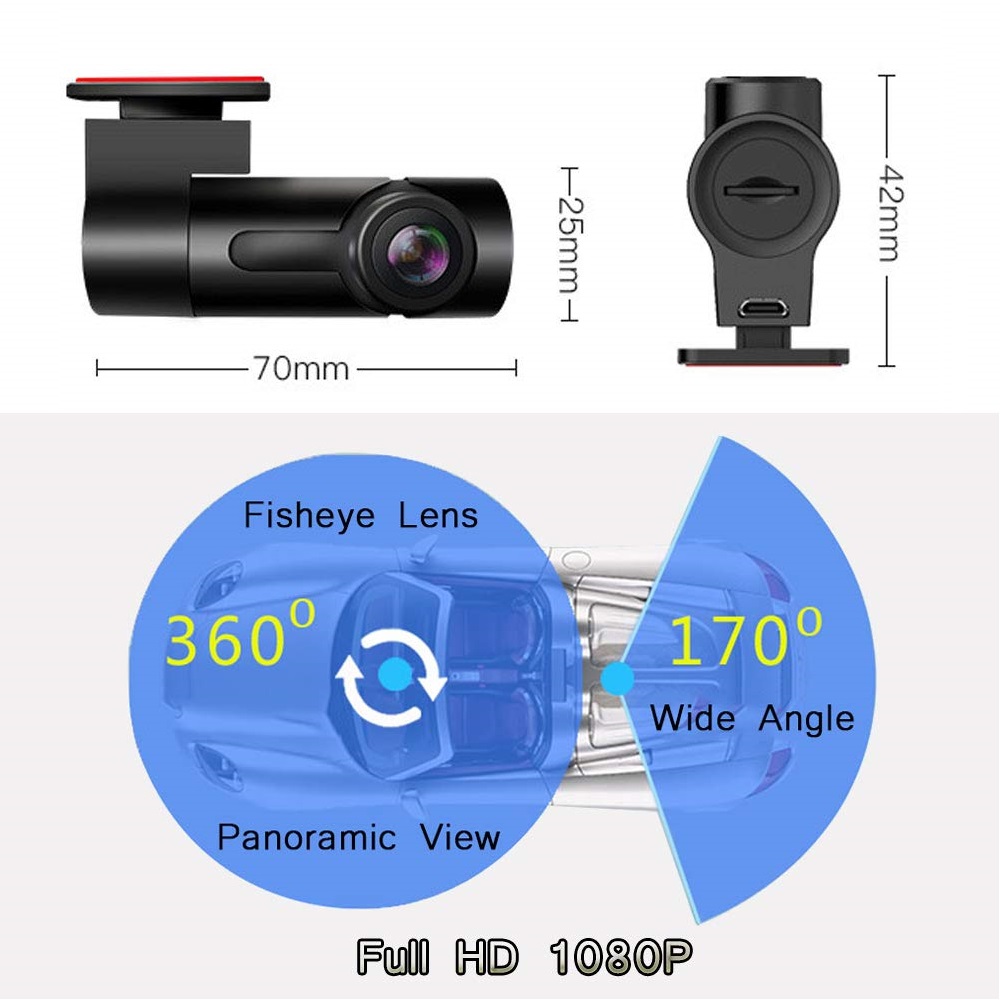 楽天市場 送料無料 360度ドライブレコーダーwifi スマホ連携型 フルhd高画質 1080p Gセンサー360度魚眼レンズ 170度 広視野角ワンボタン撮影夜視機能搭載 Pcastore