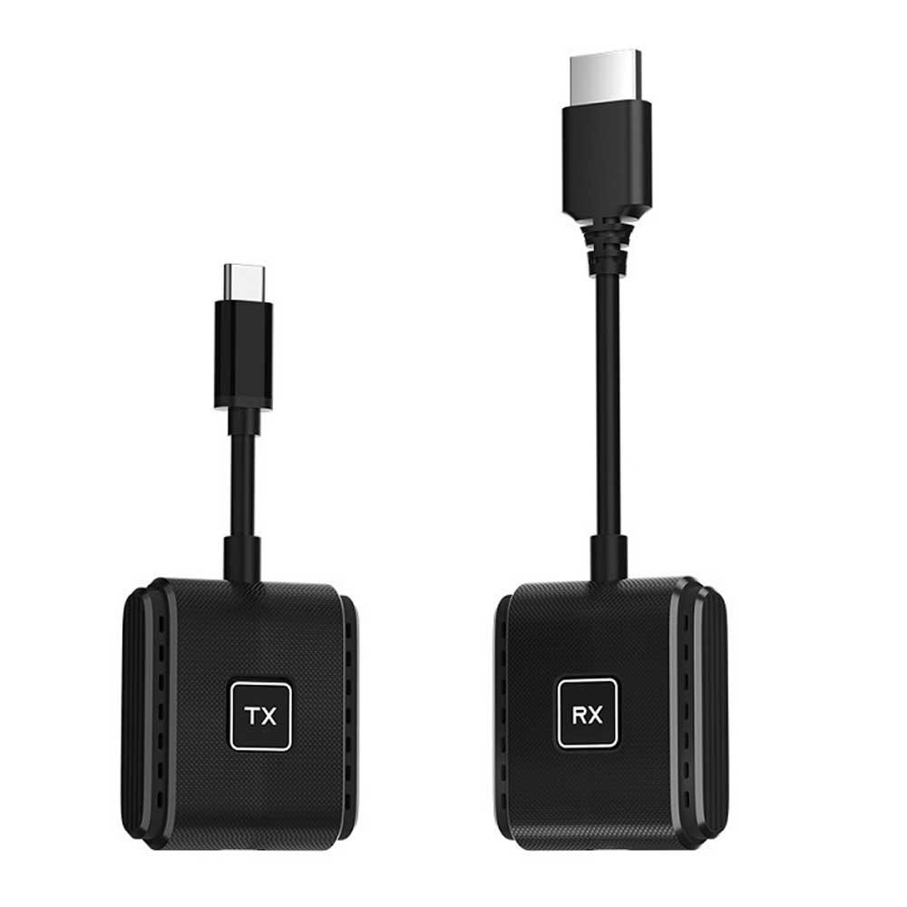 ワイヤレスHD USB-C送信機とHDMI受信機 KIT 2.4/5G 50M無線伝送 レシーバー トランスミッター Type-C用PC、TVボックス、カメラはワイヤレスusb-c to hdmi画面ミラーリング/拡張 ワイヤレスディスプレイアダプタ インターネット不要
