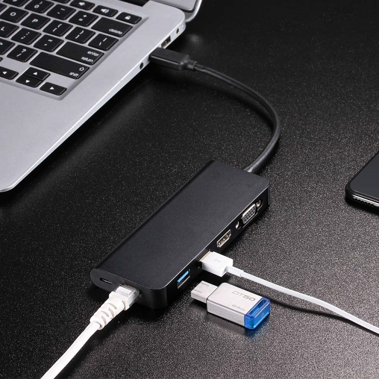 楽天市場 送料無料 Usb Type C ハブ 6in1 4k Hdmi Vga 有線lan Usb3 0 2ポート Thunderbolt3 Pd充電 Usb C 変換 Macbook Pro Windows10搭載pcなど対応 Pcastore