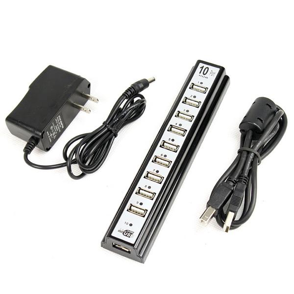 楽天市場】10ポートUSBハブ 電源アダプタ付☆USB2.0/1.1 USB HUB