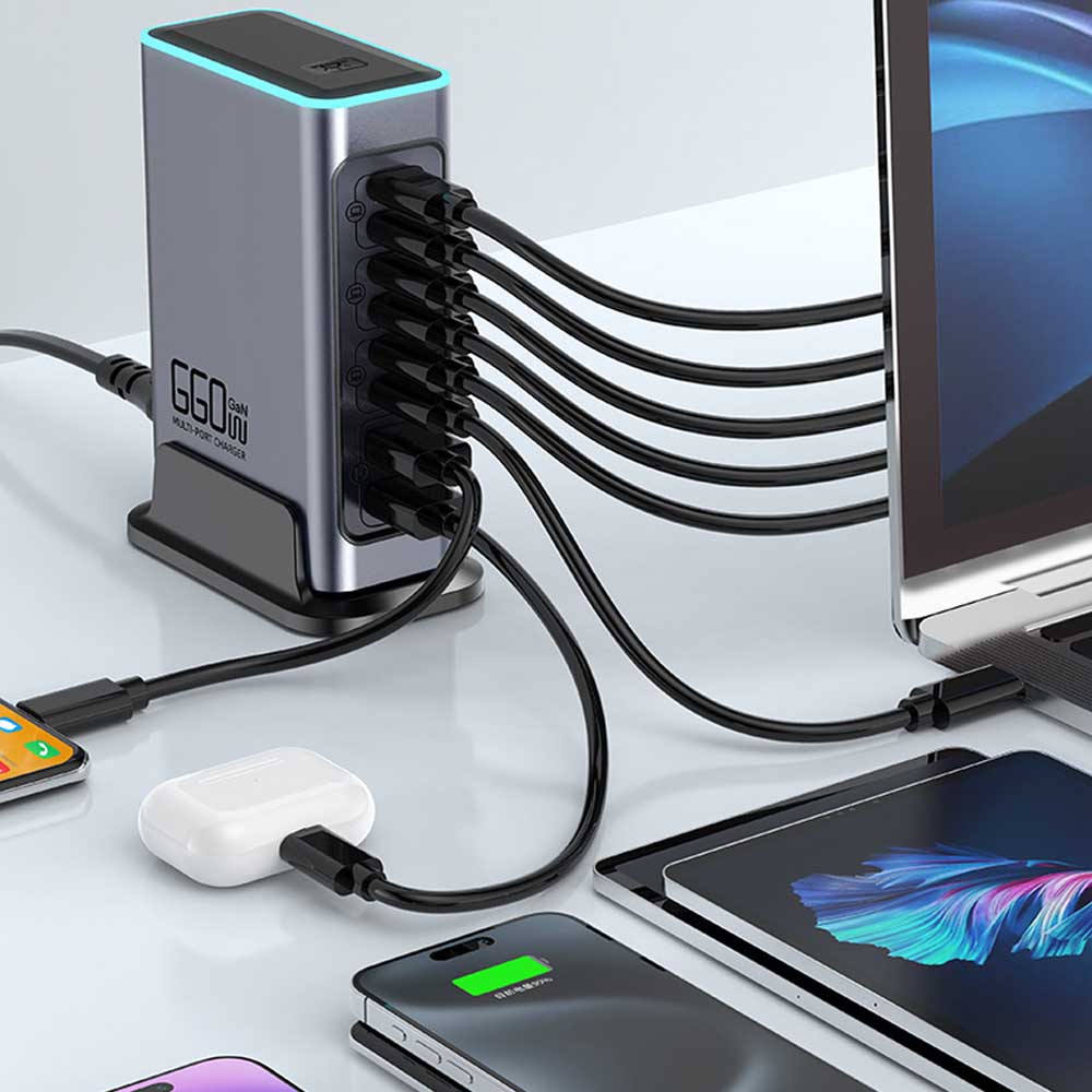 マルチパワーステーション Gan 充電器 8ポート Type-C 卓上 急速 単ポート最大100W 高出力【USB-C*6とUSB-A*2】充電保護システム PD3.0 PPS規格対応 iphone17/16/15/14/MacBook/iPad/Galaxy/Android各種 その他USB-C機器対応 PSE技術基準適合PD+QC【送料無料】｜pcatec