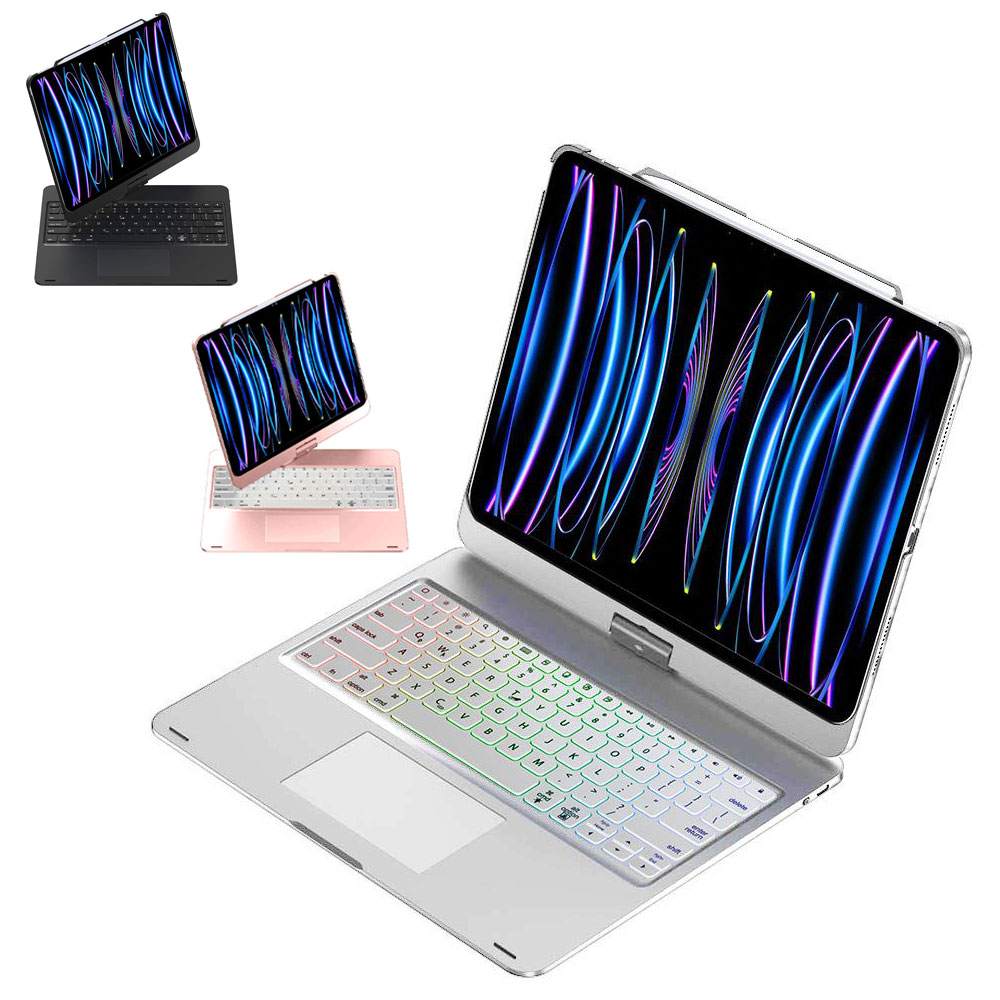 iPad Pro 13in M4 2024 M5 2025 / iPad Pro12.9/Air13in M2 2024 / M3 2025 / M4 2026 兼用 タッチパッド 鍵盤 取りまかなう 360°回転させる操作手順 書きもの納める うしろ側ともし火 無線電話 bluetooth鍵盤  リモート細工物 在宅仕え奉る アイパッド 労働者階級13 アイパッド 大気圏13