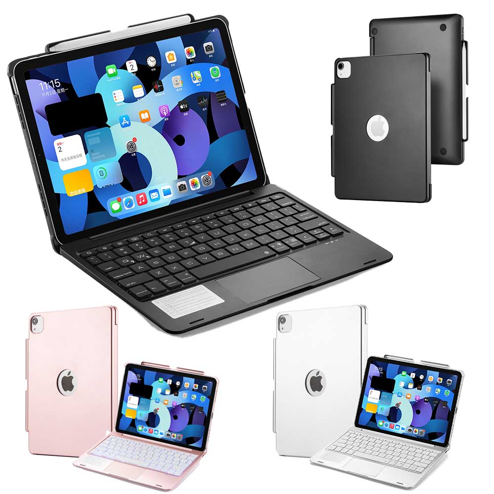 iPad Air5 Air4 Pro11 2018/2020 iPad 10.2第8/第7世代/Pro10.5/Air3対応　タッチパッドキーボードカバー　バックライトワイヤレスbluetoothキーボード リモートワーク最適 在宅勤務 人気 トラックパッド ノートPCに変身(マウスパッド利用環境：iOS13.2.2以上 )