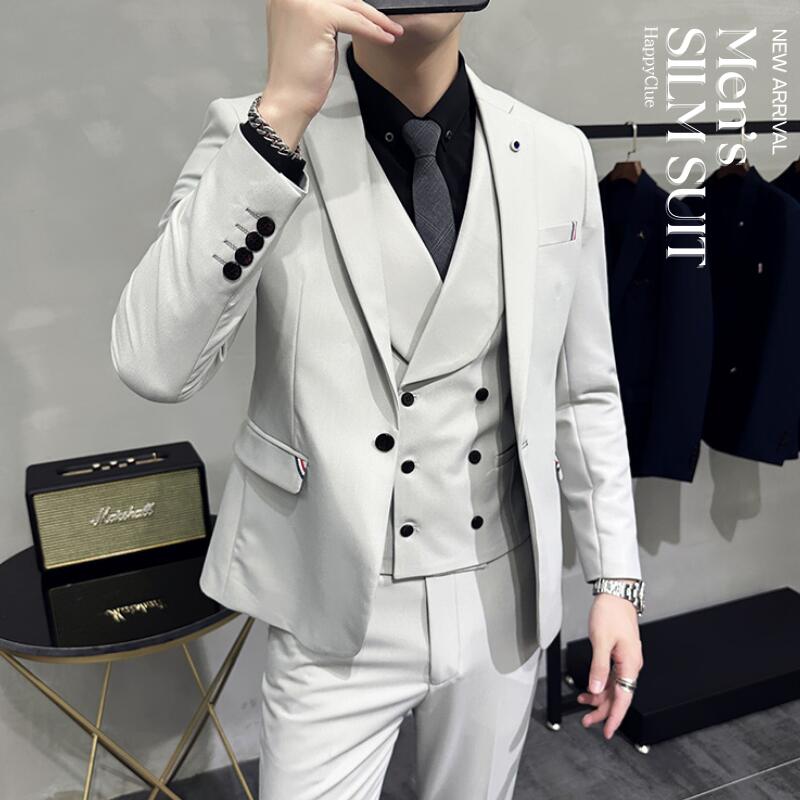 3ピーススーツタキシード成人男性服メンズスーツスリーピース成人男性か細い背広今めかしいズボン下背広二次会御芽出度礼服メンズ背広告げ知らせる会成年者フォーマルリクルートスーツビジネススーツオフィス通い就活面接馬鹿でかい大いさ緑黒赤紺色寄り合いでき事