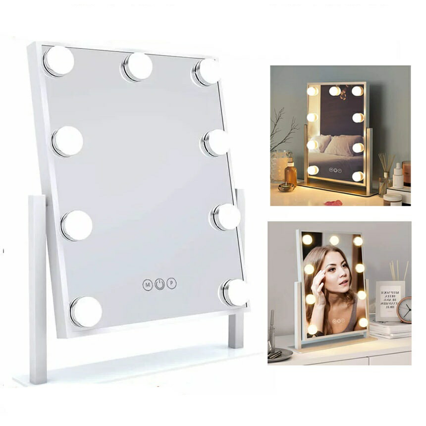 スタンド自立型化粧台ミラー ハリウッドミラー LEDミラーライト化粧鏡 ☆数量限定セール☆ 女優ミラー 鏡 ハリウッドミラー 卓上ミラー