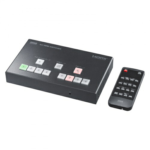 HDMIスイッチャー 4インプット1最終生産物 4K相応う 画面取りわける キャプチャ役立つこと付き添い人 サンワサプライ SW-UHD41UVC 4台のHDMI装置を感づくこと的にうつり変わり取りまわしできるHDMIスイッチャー。4取りわける書きあらわす、2画面書きあらわす、UVCキャプチャー役立つことに相応う