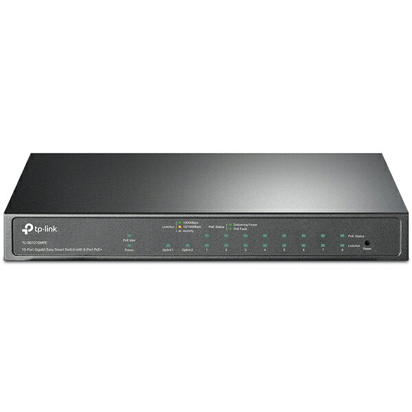 【送料無料】 TP-LINK TL-SG1210MPE(UN) ギガビットポート×9/ SFPスロット×1 イージースマートスイッチ（PoE+ポート×8） 【在庫目安:お取り寄せ】| パソコン周辺機器