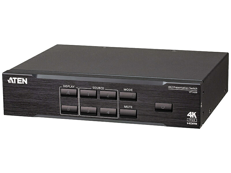 【貨物輸送無料】ATEN VP1420 4インプット2最終生産物プレゼンマトリックススイッチャー（4K60p相応う）【店卸し資産準拠集団:お取り寄せ】