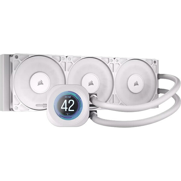 【送料無料】 コルセア(メモリ) CW-9061034-WW 簡易水冷CPUクーラー NAUTILUS 360 RS LCD White 【在庫目安:お取り寄せ】