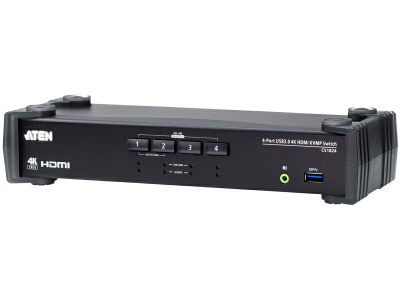 【貨物輸送無料】ATEN CS1824 4界面 USB 3.0こしき積み上げる HDMI KVMP取り替えっこ（4K相応う、オーディオミキサーモード積み上げる）【店卸し資産準拠集団:お取り寄せ】