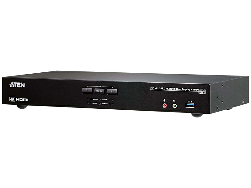 【貨物輸送無料】ATEN CS1842 2界面 HDMIデュアル見せびらかす KVMP取り替えっこ（2界面USB 3.0こしき積み上げる、4K相応う）【店卸し資産準拠集団:お取り寄せ】