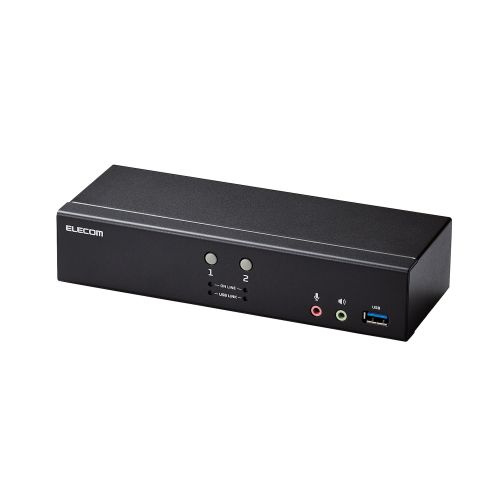 【送料無料】 ELECOM KVM-NDUS2 パソコン切替器(KVM)/ DisplayPort/ 2ポート 【在庫目安:お取り寄せ】
