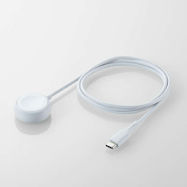 【送料無料】 ELECOM MPA-AWCCQ10WH Apple Watch磁気充電ケーブル/ 高速充電対応/ スタンダードタイプ/ USB Type-C/ 1.0m/ ホワイト 【在庫目安:お取り寄せ】