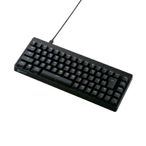 【送料無料】ELECOM TK-VK200SBK ゲーミングキーボード/ V custom/ 有線/ 着脱式/ メカニカル/ ネオクラッチキーキャップ/ テンキーレス/ 65%サイズ/ スピードリニア(銀軸)/ ブラック【在庫目安:僅少】|デジタル百貨店PodPark店