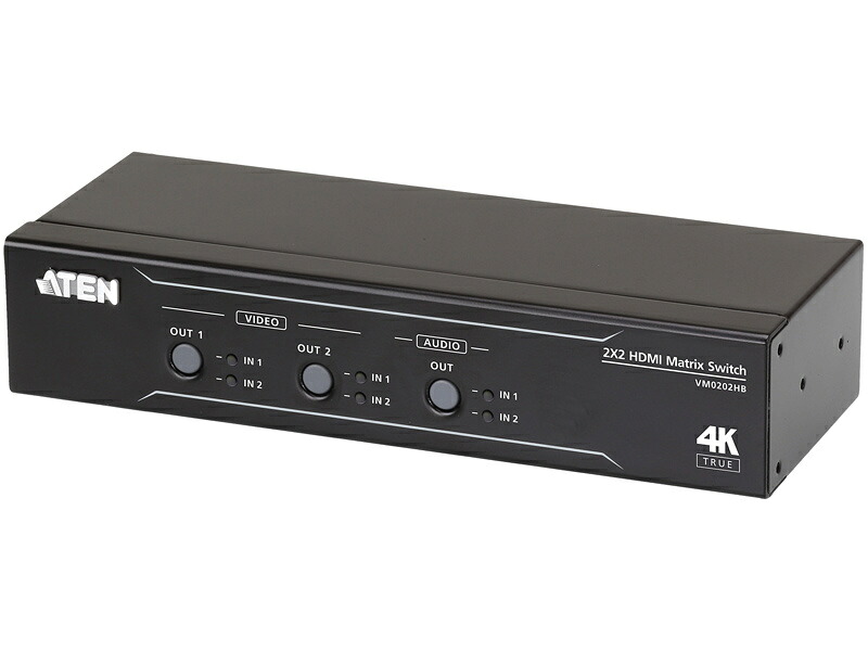【送料無料】 ATEN VM0202HB 2入力2出力HDMIマトリックススイッチャー（4K60p対応、オーディオ・ディエンベデッド機能搭載） 【在庫目安:お取り寄せ】