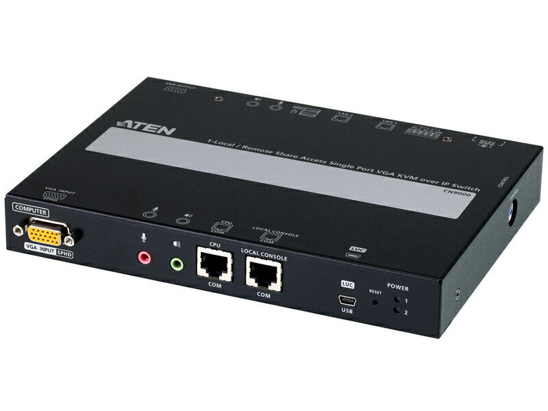 ATEN CN9000 1ローカル リモート アクセス共有 1ポート VGA KVM over IP 解像度1920×1200 RS-232C対応  （訳ありセール格安）