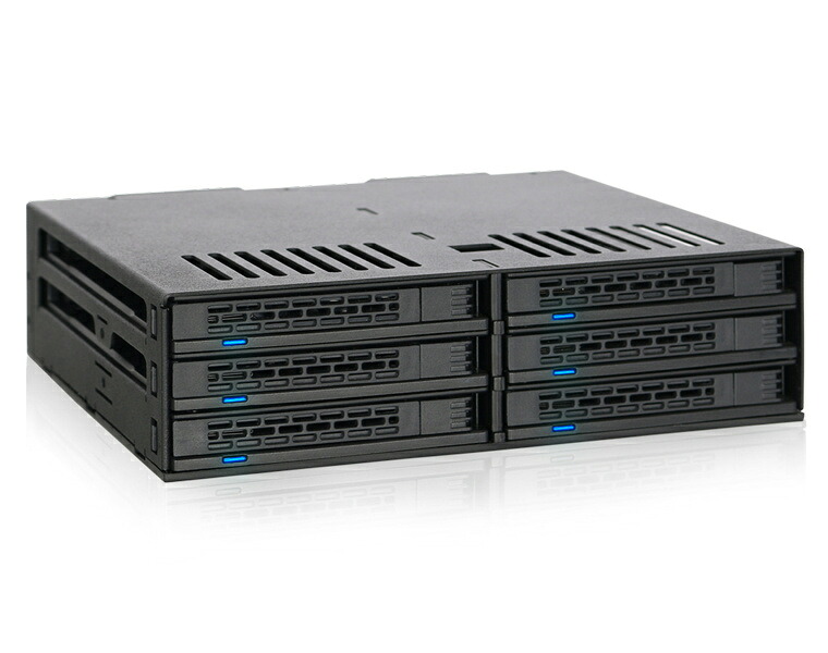 【貨物輸送無料】ICY DOCK MB326SP-1B ExpressCage 6 x 2.5in SATA HDD/ SSD積み上げる用リムーバブルケース 5.25inベイ大きさ【店卸し資産引き合い:お取り寄せ】