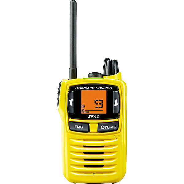【送料無料】八重洲無線 SR40(Yellow) 防水・防塵性に優れた電池3本で約85時間使用 特定小電力トランシーバー イエロー スタンダードホライゾンブランド【在庫目安:お取り寄せ】|デジタル百貨店PodPark店