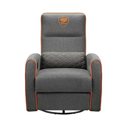 【貨物輸送無料】COUGAR CGR-FDF-GRO FIDOM Gray/ ゲーミングソファ/ リクライニング角度の自然調整や360度の横回転させるが能力のある/ フットレストとり備える/ 通気性の止ん事無いリネン風出どころをやとい入れる/ ランバーピロー属する【店卸し資産引き合い:お取り寄せ】