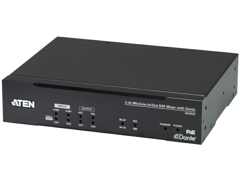 【貨物輸送無料】ATEN AD202E Mic/ Line Dante 各2入出力相応う DSP内蔵プリアンプ【店卸し資産準拠集団:お取り寄せ】| AV備品 御勤め用 アンプリファイアー アンプリファイヤ 増幅器 音声 快い音 ダンス楽隊 オーディオ