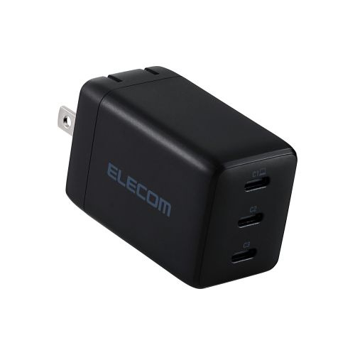 【送料無料】 ELECOM MPA-AC11267BK ノートPC用ACアダプター/ USB充電器/ USB PD/ 67W/ USB-C×3/ スイングプラグ/ ブラック 【在庫目安:お取り寄せ】