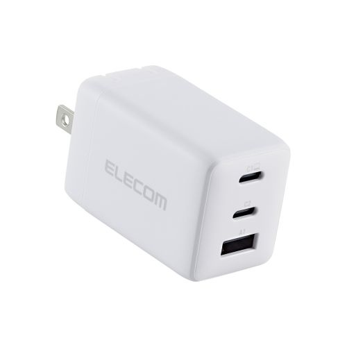 【送料無料】 ELECOM MPA-AC10367WH ノートPC用ACアダプター/ USB充電器/ USB PD/ 67W/ USB-C×2/ USB-A×1/ スイングプラグ/ ホワイト 【在庫目安:お取り寄せ】