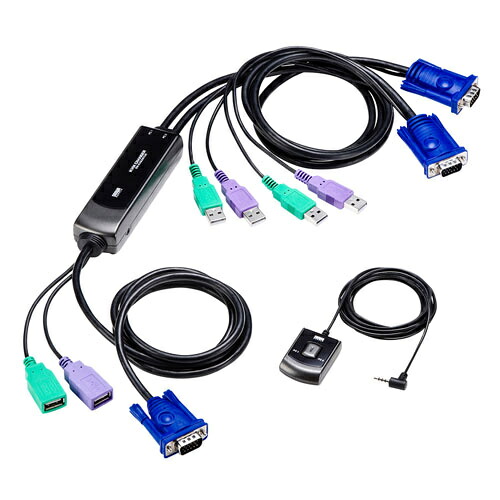 【送料無料】 サンワサプライ SW-KVM2WVUN2 手元スイッチ付きパソコン自動切替器（2：1） 【在庫目安:僅少】