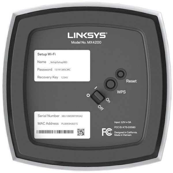 LINKSYS MX12600-JP Velop Mbps） （2402 574 1201 3個パック AX4200