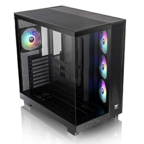 【送料無料】 Thermaltake CA-11E-00M1WN-00 ミドルタワー型PCケース View 380 XL TG ARGB Black 【在庫目安:お取り寄せ】