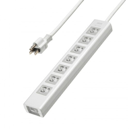 【送料無料】 サンワサプライ TAP-F37SH-5Z 抜け止めシャッタータップ（3P・7個口・5m） 【在庫目安:お取り寄せ】