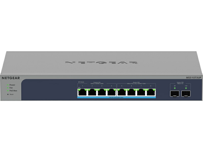 【店卸し資産準拠集団:あり】【貨物輸送無料】NETGEAR MS510TXUP-100AJS Ultra60 PoE++相応う (295W) マルチギガ8界面 SFP+ 2拡張スロット かっこ良い取り替えっこ